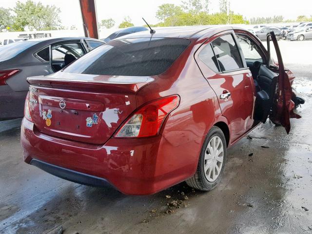 3N1CN7AP7HK426097 - 2017 NISSAN VERSA S RED photo 4