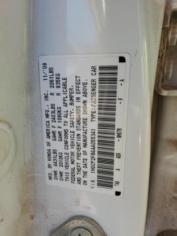 1HGCP2F84AA055341 - 2010 HONDA ACCORD EXL WHITE photo 12