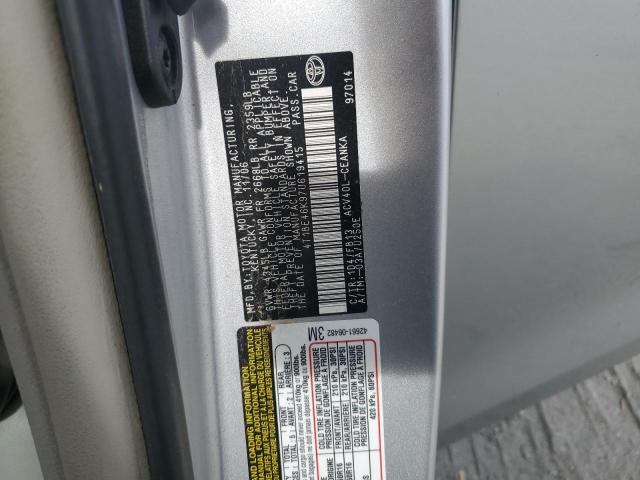 4T1BE46K97U619415 - 2007 TOYOTA CAMRY CE SILVER photo 12