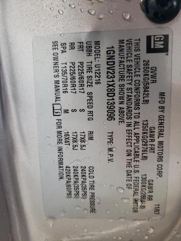 1GNDV231X8D139096 - 2008 CHEVROLET UPLANDER LS SILVER photo 13