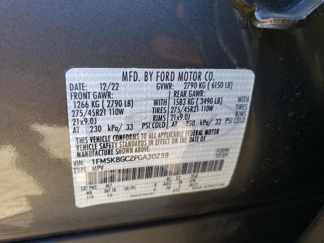 1FM5K8GC2PGA30239 - 2023 FORD EXPLORER ST BLACK photo 13