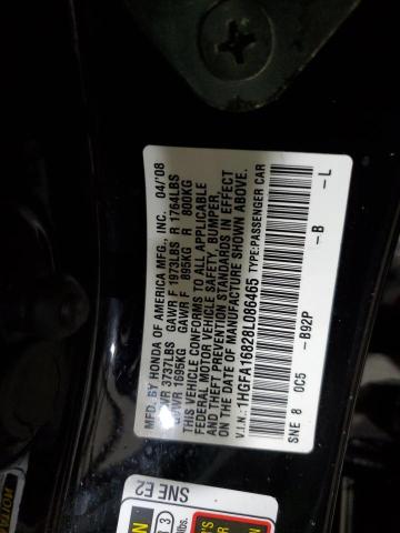 1HGFA16828L086465 - 2008 HONDA CIVIC EX BLUE photo 12