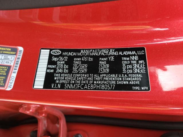 5NMJFCAE8PH180577 - 2023 HYUNDAI TUCSON SEL RED photo 13