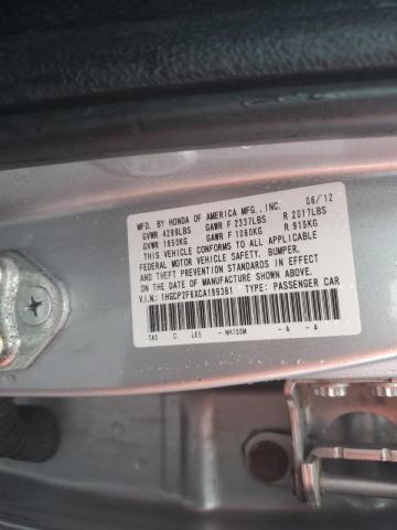 1HGCP2F6XCA199381 - 2012 HONDA ACCORD SE SILVER photo 13