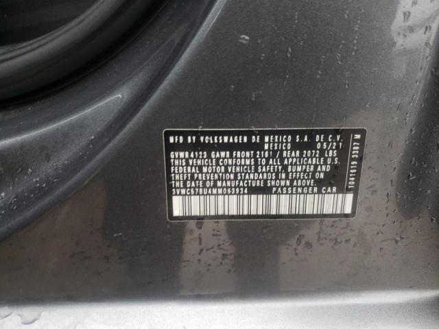 3VWC57BU4MM063934 - 2021 VOLKSWAGEN JETTA S GRAY photo 12