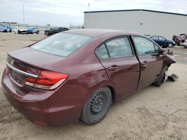 19XFB2F55DE290509 - 2013 HONDA CIVIC LX BURGUNDY photo 3