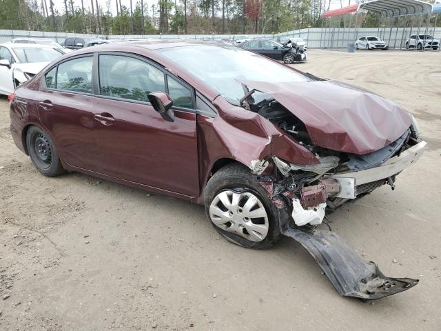 19XFB2F55DE290509 - 2013 HONDA CIVIC LX BURGUNDY photo 4