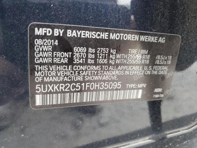 5UXKR2C51F0H35095 - 2015 BMW X5 SDRIVE35I BLUE photo 13