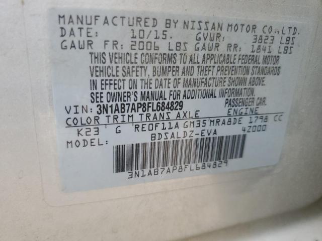 3N1AB7AP8FL684829 - 2015 NISSAN SENTRA S SILVER photo 12