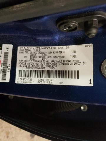 5TFUY5F16EX408900 - 2014 TOYOTA TUNDRA DOUBLE CAB SR/SR5 BLUE photo 12