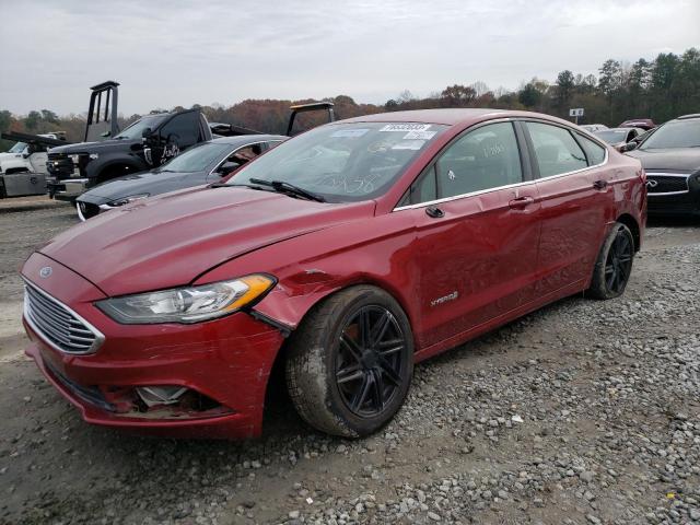 3FA6P0LU8JR172238 - 2018 FORD FUSION SE HYBRID BURGUNDY photo 1