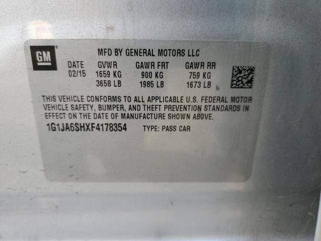 1G1JA6SHXF4178354 - 2015 CHEVROLET SONIC LS SILVER photo 13