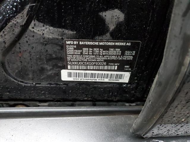 5UXKU0C5XG0F93026 - 2016 BMW X6 SDRIVE35I BLACK photo 12
