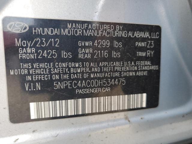 5NPEC4AC0DH534475 - 2013 HYUNDAI SONATA SE BLUE photo 12