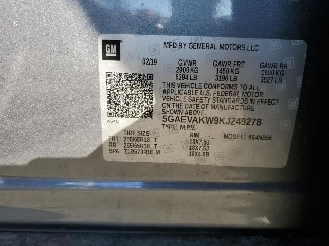 5GAEVAKW9KJ249278 - 2019 BUICK ENCLAVE ESSENCE 灰色 照片 14