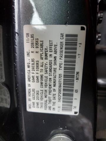 1HGCP26839A071705 - 2009 HONDA ACCORD EXL GRAY photo 13