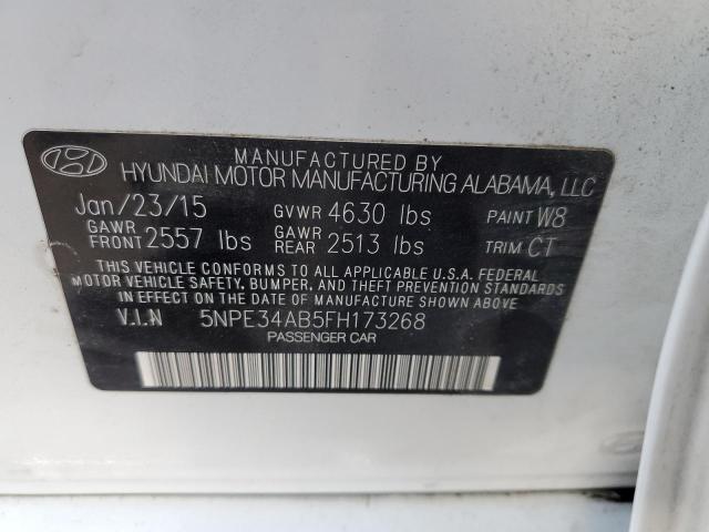 5NPE34AB5FH173268 - 2015 HYUNDAI SONATA SPORT WHITE photo 12