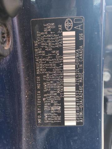 2T1KR30E48C714162 - 2008 TOYOTA COROLLA MA XR BLUE photo 12