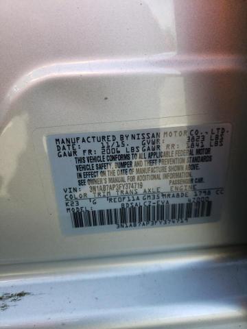 3N1AB7AP3FY374719 - 2015 NISSAN SENTRA S SILVER photo 13