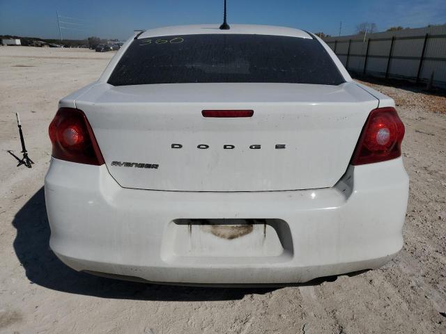 1C3CDZAB0CN111102 - 2012 DODGE AVENGER SE WHITE photo 6