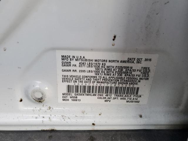 4A4AP3AW1FE055856 - 2015 MITSUBISHI OUTLANDER ES WHITE photo 14