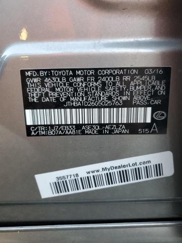 JTHBA1D26G5025763 - 2016 LEXUS IS 200T SILVER photo 12