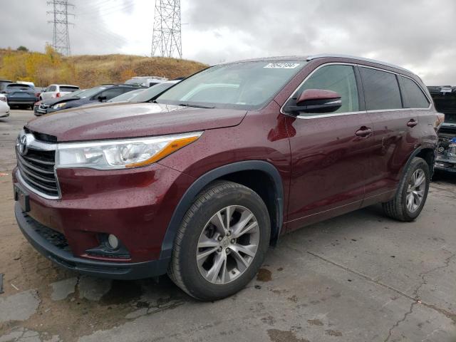 5TDJKRFH7FS124742 - 2015 TOYOTA HIGHLANDER XLE MAROON photo 1