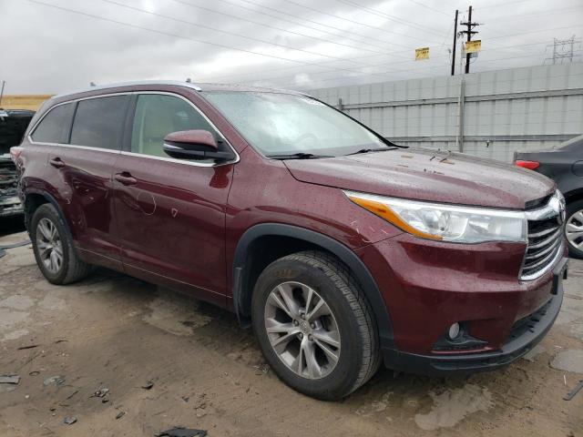5TDJKRFH7FS124742 - 2015 TOYOTA HIGHLANDER XLE MAROON photo 4