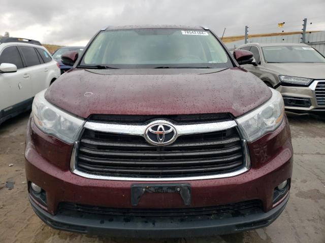 5TDJKRFH7FS124742 - 2015 TOYOTA HIGHLANDER XLE MAROON photo 5