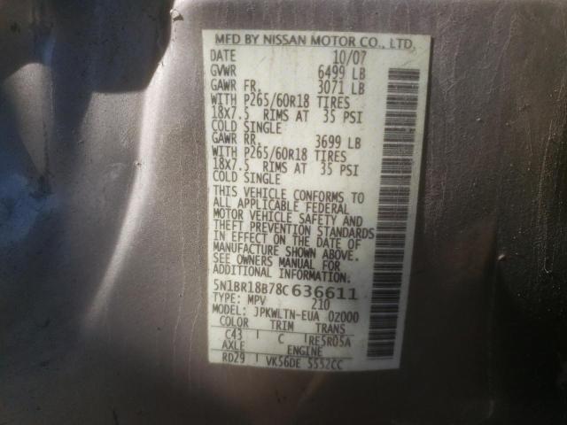 5N1BR18B78C636611 - 2008 NISSAN PATHFINDER LE 棕色 照片 13