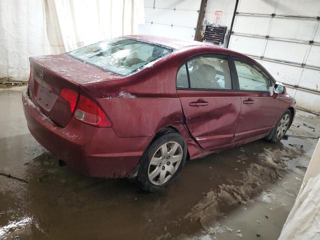 1HGFA16598L078675 - 2008 HONDA CIVIC LX BURGUNDY photo 3