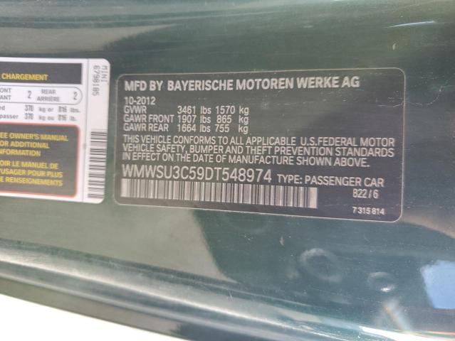 WMWSU3C59DT548974 - 2013 MINI COOPER GREEN photo 12