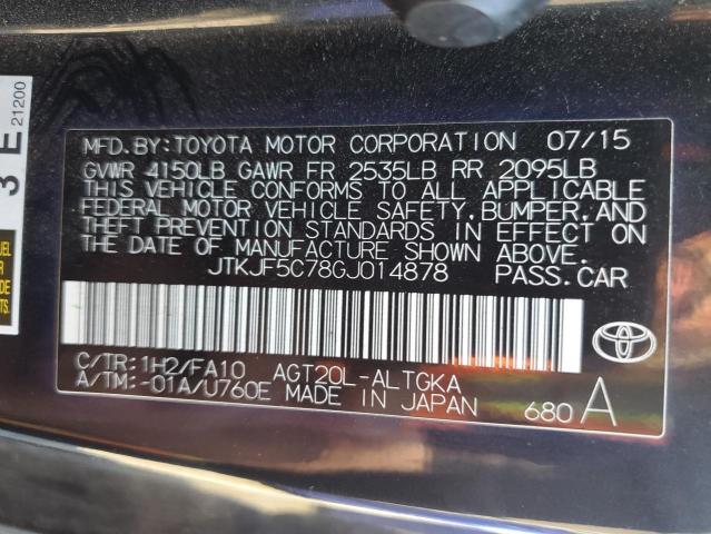 JTKJF5C78GJ014878 - 2016 TOYOTA SCION TC შავი ფოტო 12