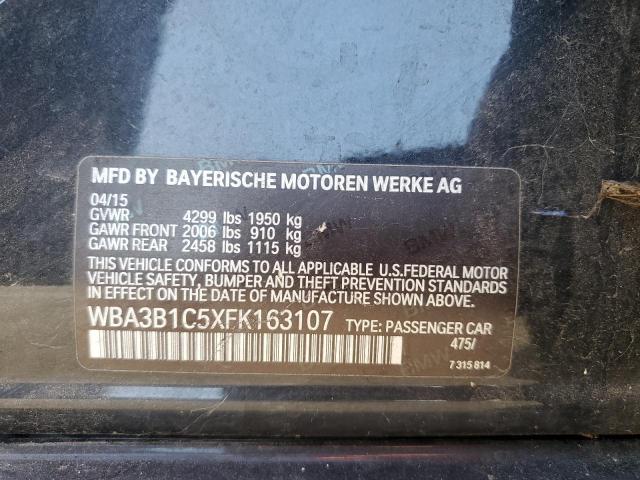 WBA3B1C5XFK163107 - 2015 BMW 320 I BLACK photo 12