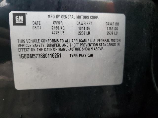 1G6DM577880116261 - 2008 CADILLAC CTS BLACK photo 12