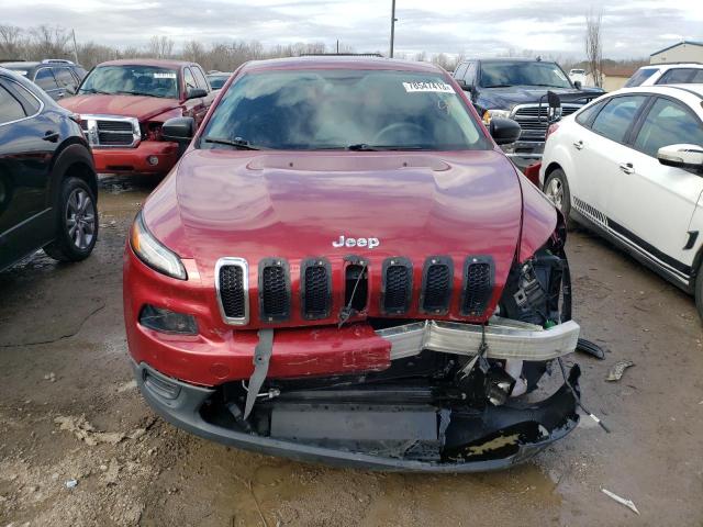 1C4PJLAB8FW616676 - 2015 JEEP CHEROKEE SPORT RED photo 5