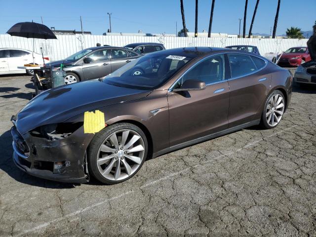 5YJSA1H16EFP57129 - 2014 TESLA MODEL S ყავისფერი ფოტო 1