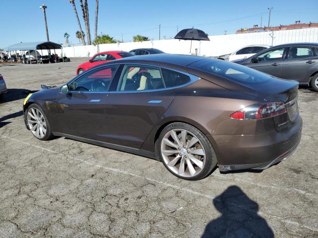 5YJSA1H16EFP57129 - 2014 TESLA MODEL S ყავისფერი ფოტო 2
