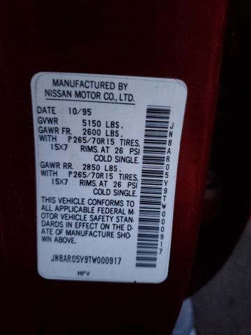 JN8AR05Y9TW000917 - 1996 NISSAN PATHFINDER LE RED photo 12