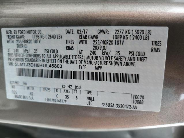 5LMTJ3DH6HUL45803 - 2017 LINCOLN MKC RESERVE GRAY photo 13