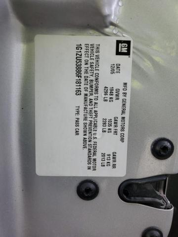 1G1ZU53886F181163 - 2006 CHEVROLET MALIBU LTZ ვერცხლისფერი ფოტო 12