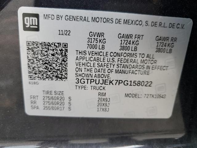 3GTPUJEK7PG158022 - 2023 GMC SIERRA K1500 ELEVATION-L BLACK photo 13