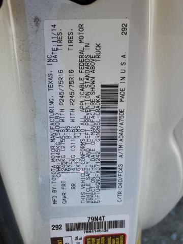 5TFTU4GN0FX071242 - 2015 TOYOTA TACOMA PRERUNNER ACCESS CAB WHITE photo 12