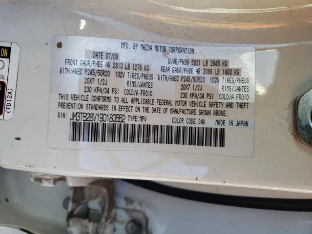 JM3TB28V190180662 - 2009 MAZDA CX-9 WHITE photo 13