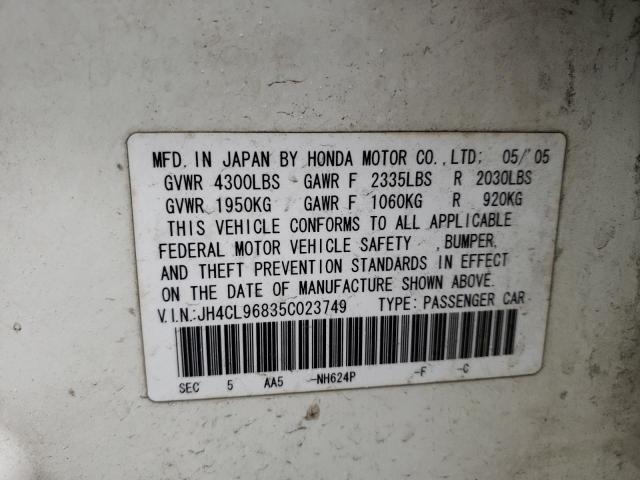 JH4CL96835C023749 - 2005 ACURA TSX WHITE photo 13