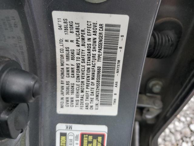 JHMZE2H55BS009660 - 2011 HONDA INSIGHT LX GRAY photo 12