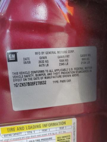 1G1ZK57B08F278632 - 2008 CHEVROLET MALIBU LTZ ბურგუნდია ფოტო 13