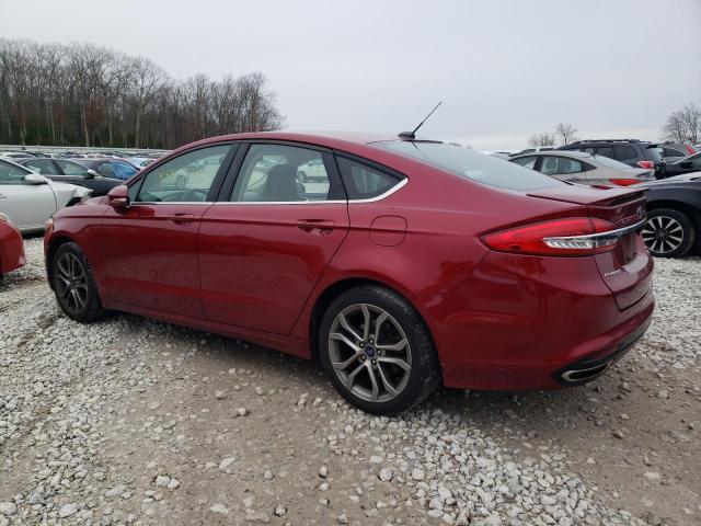 3FA6P0T94HR400922 - 2017 FORD FUSION SE RED photo 2