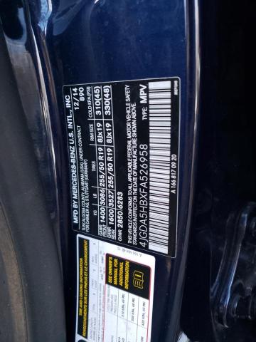 4JGDA5HBXFA526958 - 2015 MERCEDES-BENZ ML 350 4MATIC BLUE photo 13