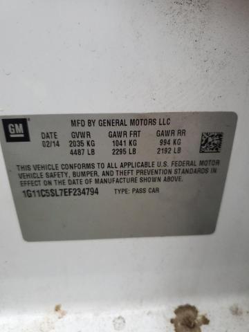 1G11C5SL7EF234794 - 2014 CHEVROLET MALIBU 1LT 白色 照片 12